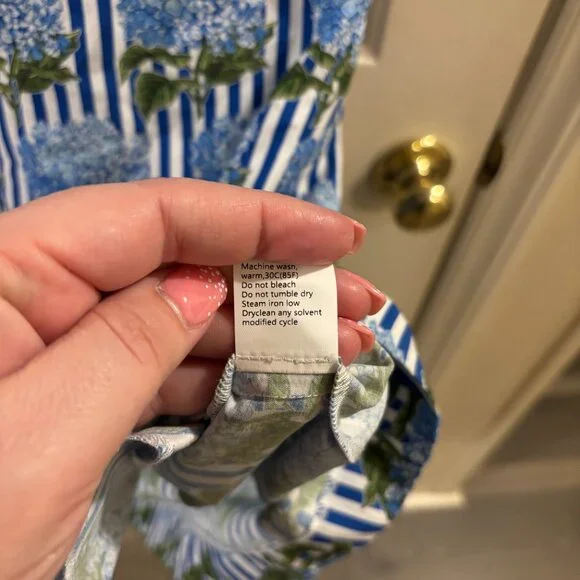 Simply Southern Women's Hydrangea Flower Striped Blue Dress ~ NWOT ~ Lg ~ Spring - Picture 8 of 8